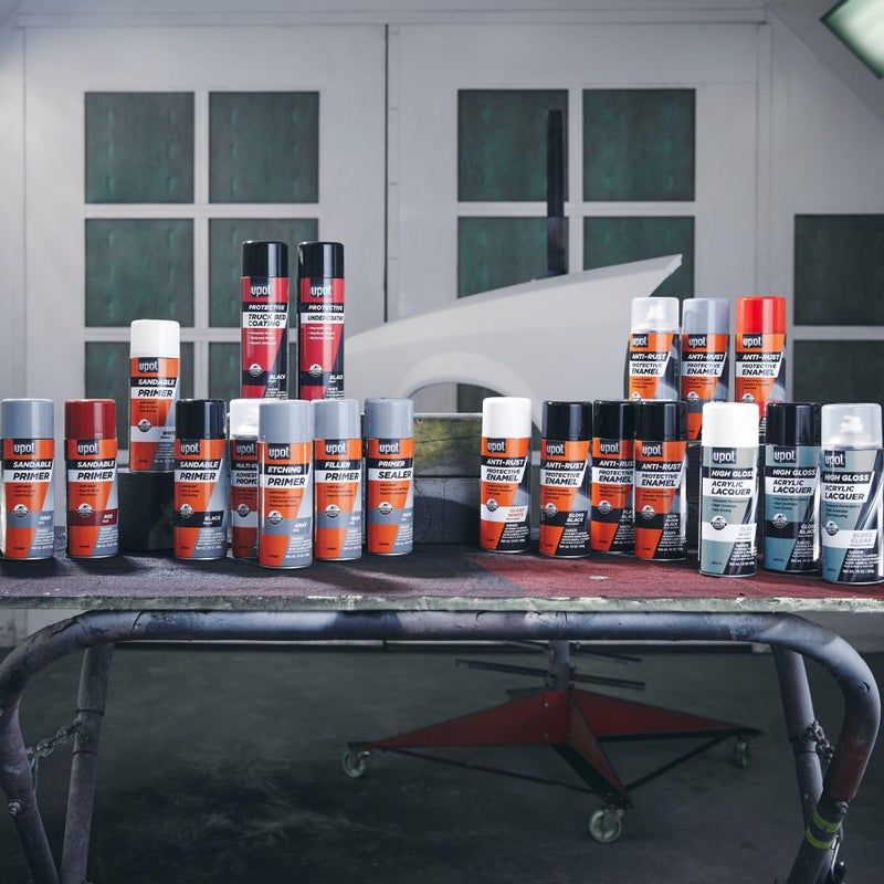 يو-بوي U-POL برايمر قابل للرمل، سريع الجفاف، متين، سبراي برايمر متعدد الأغراض مع تقنية مضادة للصدأ، أبيض - Image 4